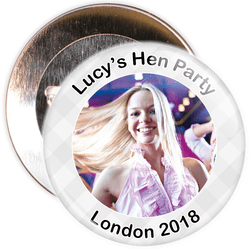 Scottish Style Tartan Hen Party Badge with Photo