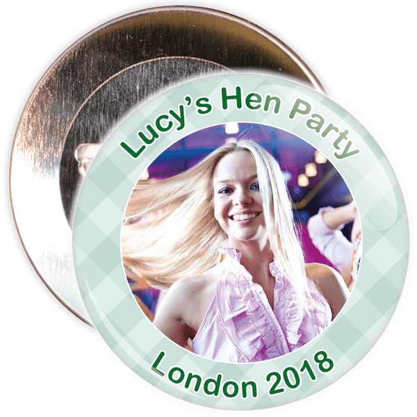 Scottish Style Tartan Hen Party Badge with Photo