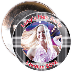 Scottish Style Tartan Hen Party Badge with Photo