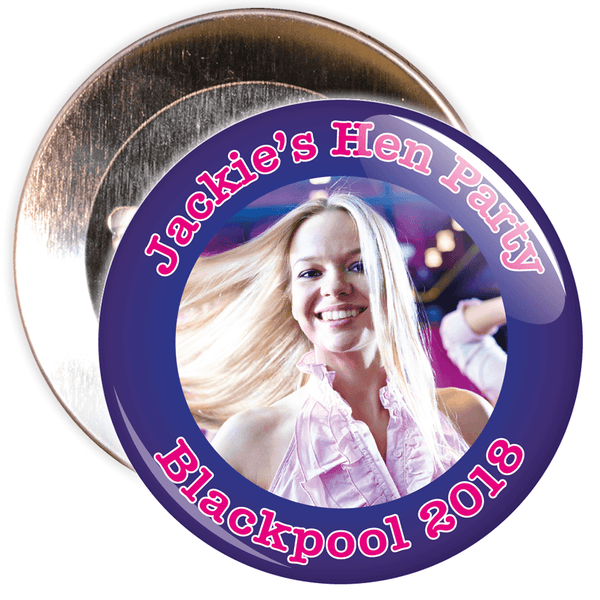 Customisable Blue Hen Night Photo Badge