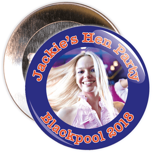 Customisable Blue Hen Night Photo Badge