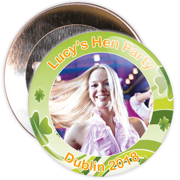 Customisable Irish Themed Photo Hen Party Badge
