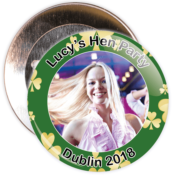 Customisable Irish Themed Photo Hen Party Badge
