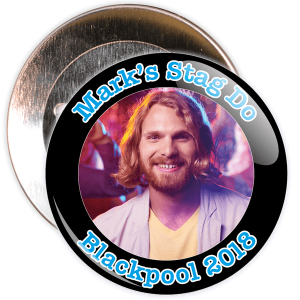 Customisable Black Stag Night Photo Badge