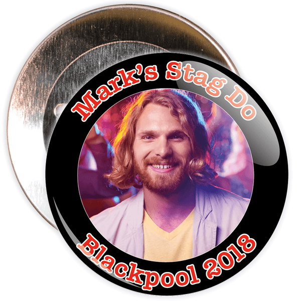 Customisable Black Stag Night Photo Badge