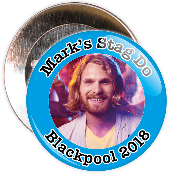 Customisable Blue Stag Night Photo Badge