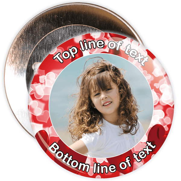 Red Heart Border Styled Photo Badge