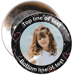 Black Heart Border Styled Photo Badge