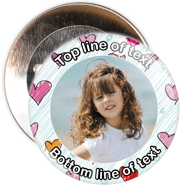 Abstract Heart Border Styled Photo Badge