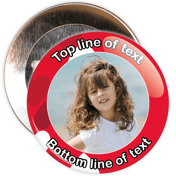 Red Heart Border Styled Photo Badge
