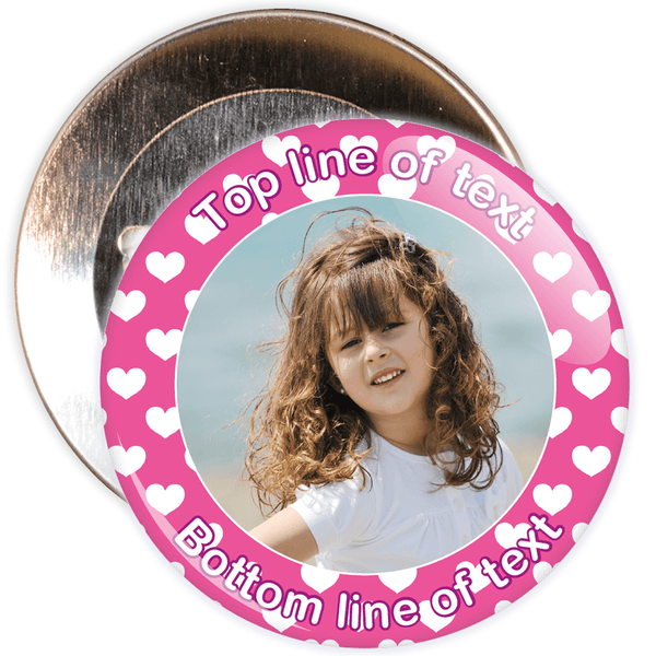 Pink Heart Border Styled Photo Badge