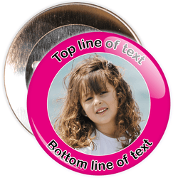 Pink Bordered Photo Badge