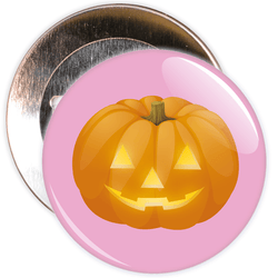 Pumpkin Halloween Badge (pink)