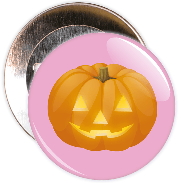 Pumpkin Halloween Badge (pink)