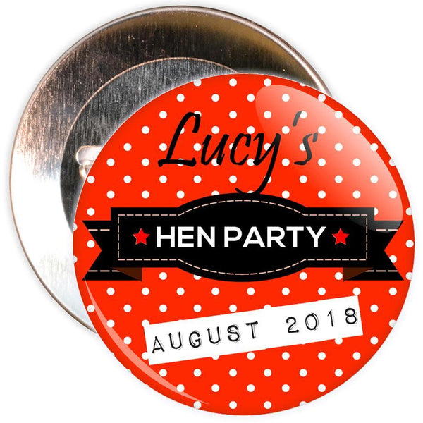 Customisable Classy Hen Party Badge