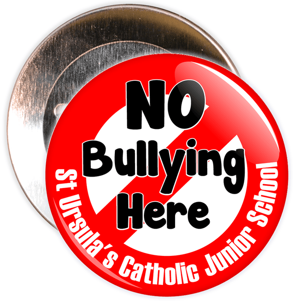 No Bullying Here Anti Bullying Badges with Custom School Name