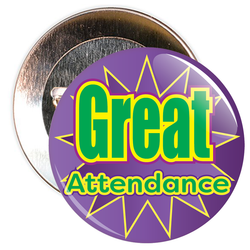 Great Attendance Badge with Purple Star Background