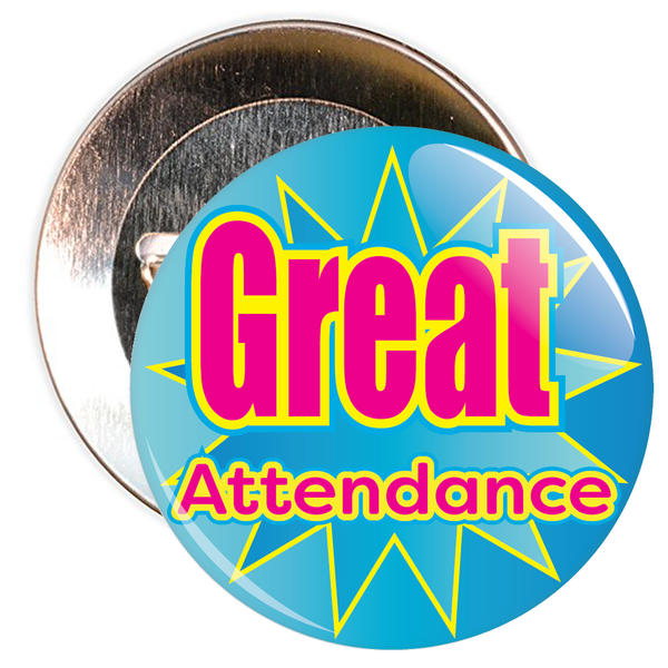Great Attendance Badge with Blue Star Background
