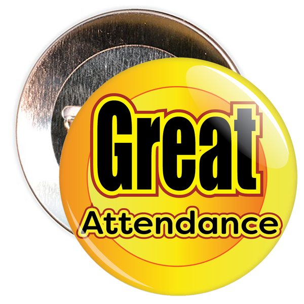 Great Attendance Badge with Orange Background