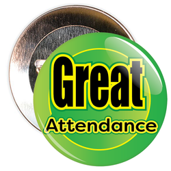 Great Attendance Badge with Green Background