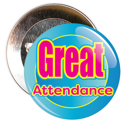 Great Attendance Badge with Blue Background