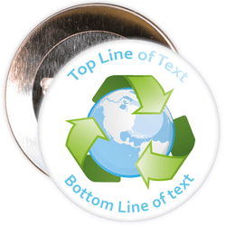 Customisable Recycle Globe Badge