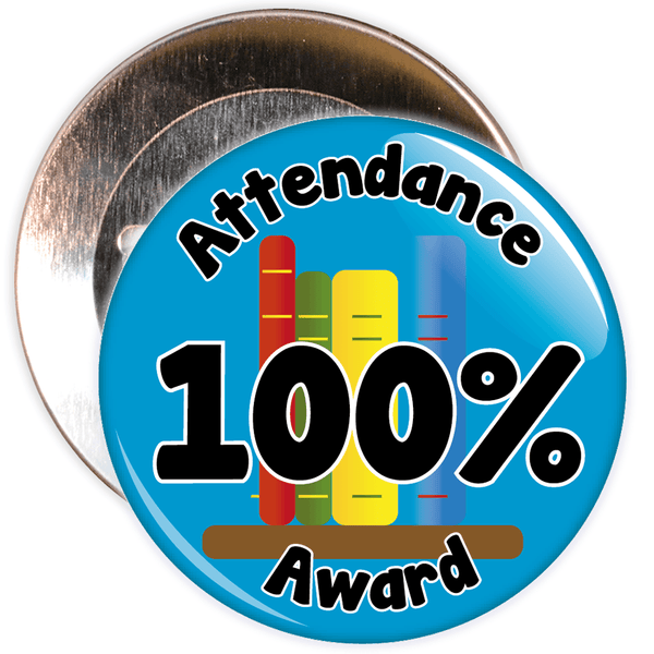 Attendance 100% Award Badge (blue)