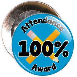 Attendance 100% Award Badge (blue)