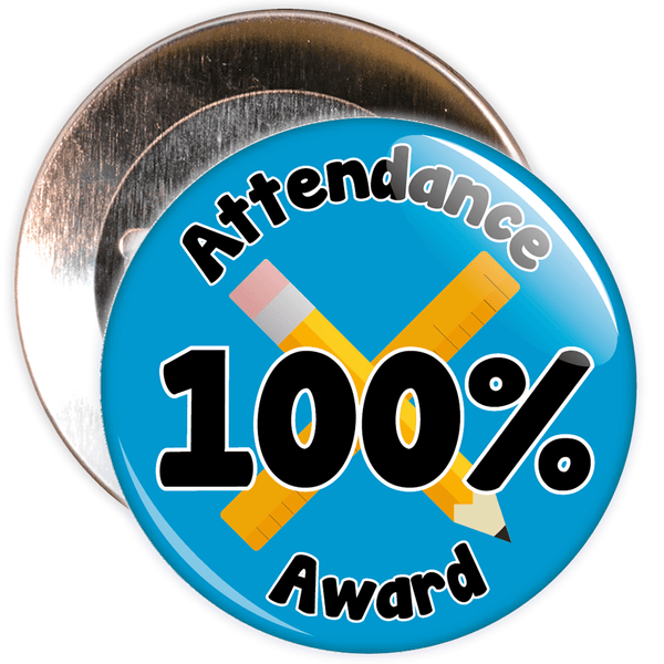 Attendance 100% Award Badge (blue)