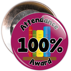 Attendance 100% Award Badge (burgundy/black)