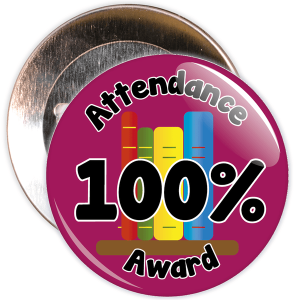 Attendance 100% Award Badge (burgundy/black)