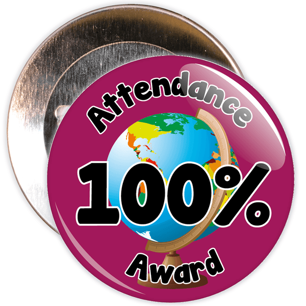 Attendance 100% Award Badge (burgundy/black)