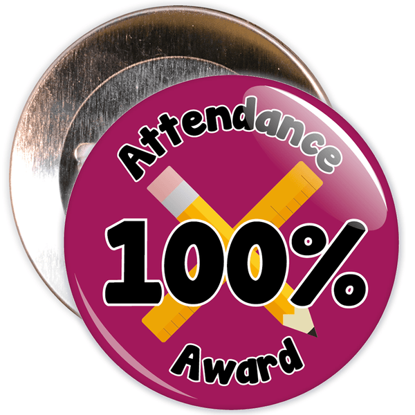 Attendance 100% Award Badge (burgundy/black)