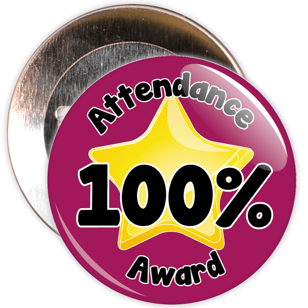 Attendance 100% Award Badge (burgundy/black)