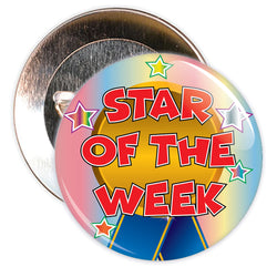 Multi Coloured Star of The Week Reward Badge