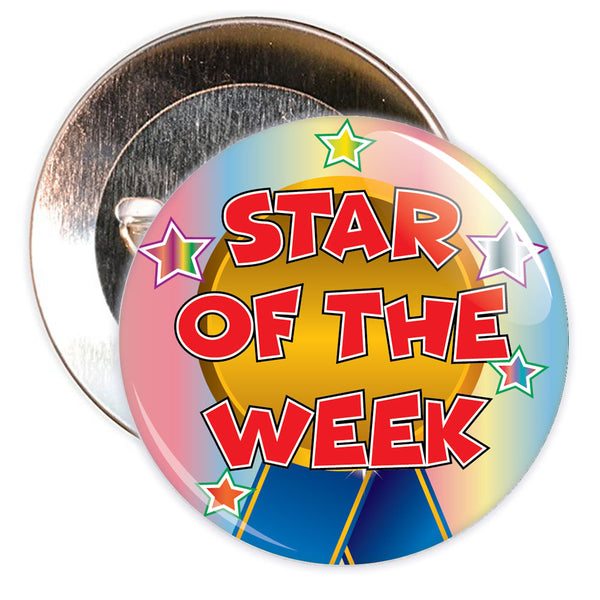 Multi Coloured Star of The Week Reward Badge