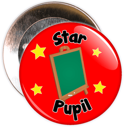 Star Pupil Badge (red)