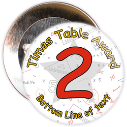 Customisable Maths 2 Times Table Award School Badge