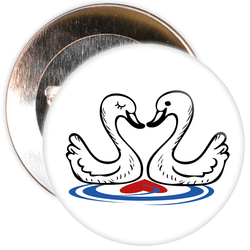 Swan / Heart Valentine's Day Badge