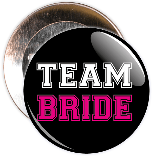 Black and Pink Team Bride Hen Party Badge