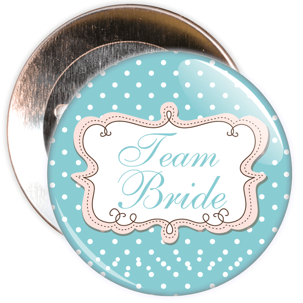 Polka Dot Style Team Bride Hen Badge
