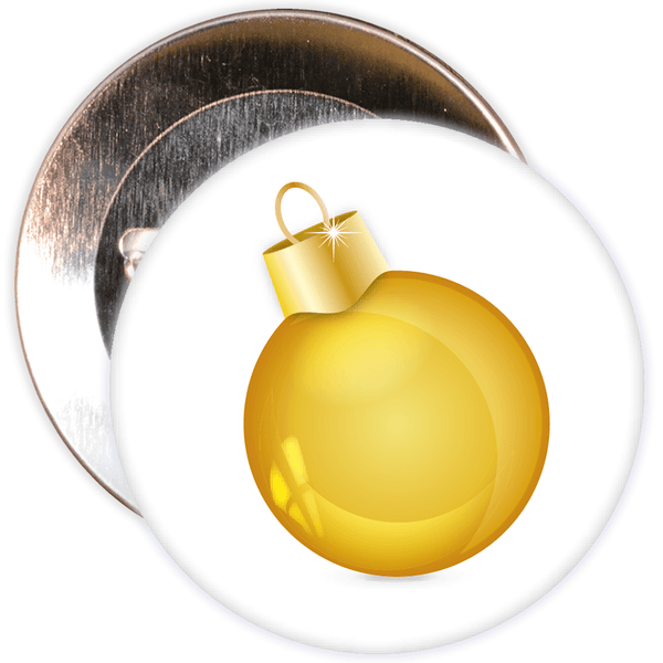 Yellow Christmas Baubel Badge